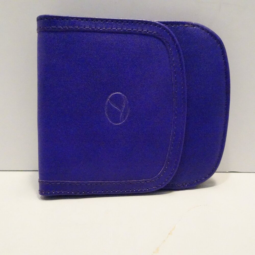 LEDERER DE PARIS FRANCE Purple Leather Billfold Wallet Coin Purse
